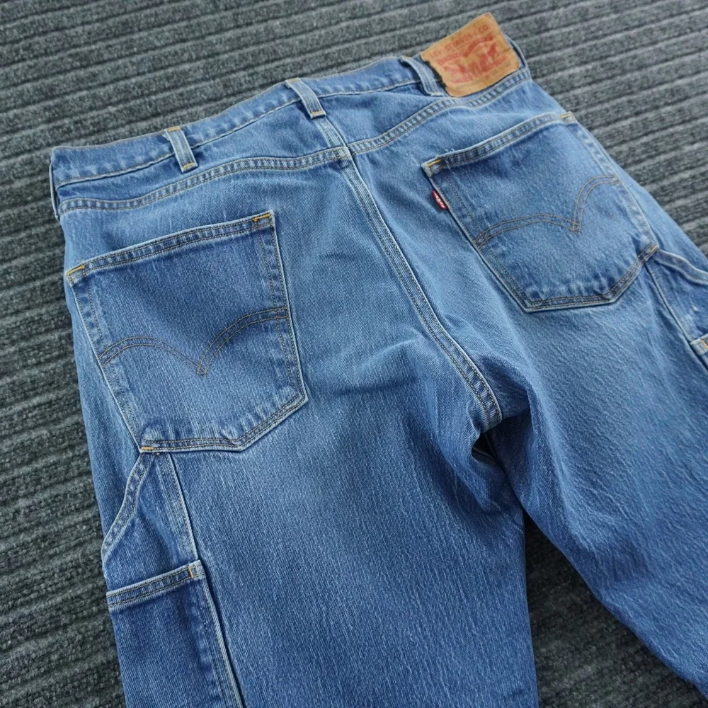 Levi's Carpenter Jeans Mens 34x32 Blue Workwear Fit Straight Leg Utility Denim